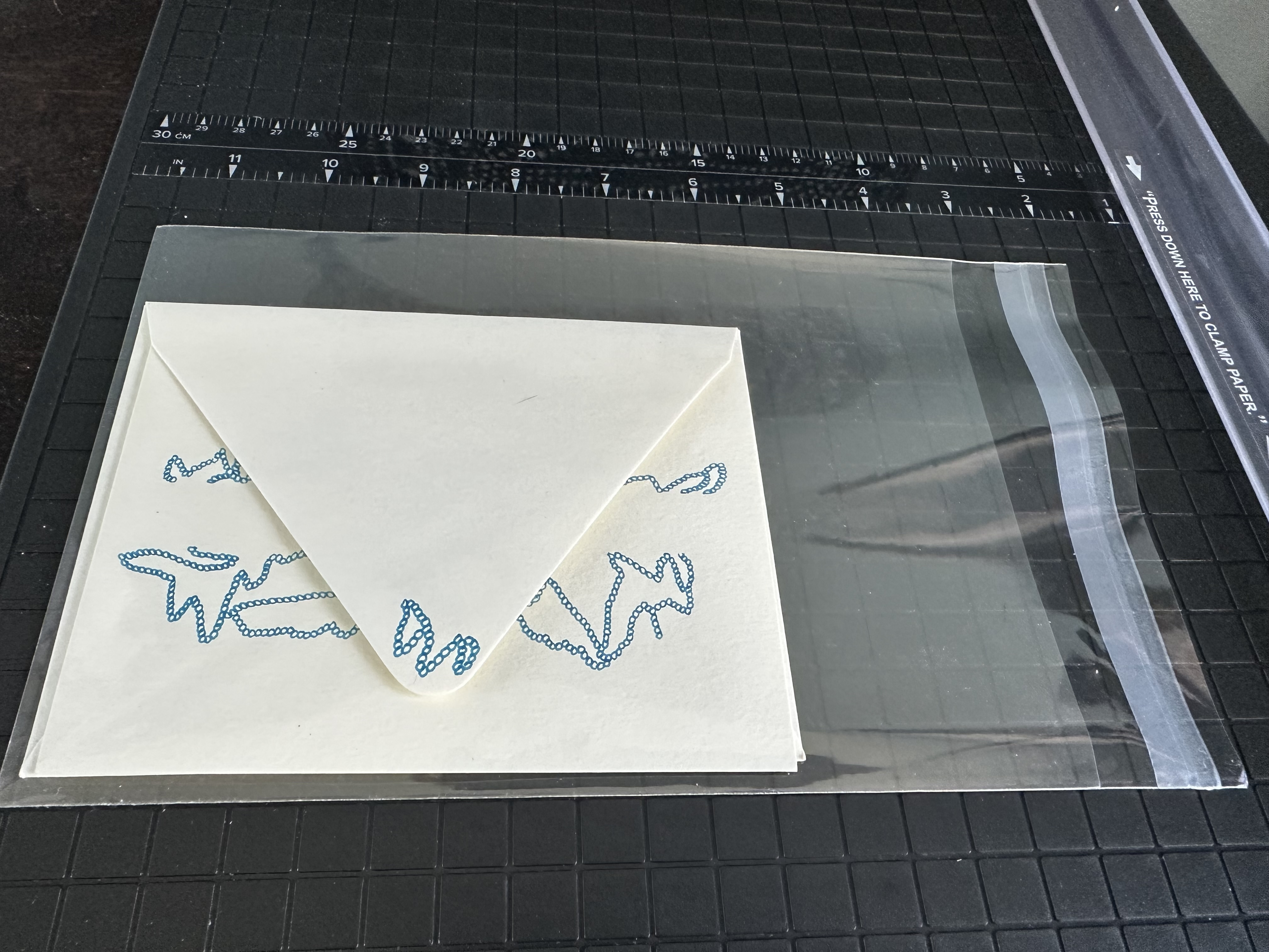 Card + envelope in sleeve